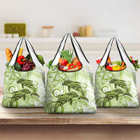 Polynesia Dolphins Grocery Bag Valentine Day Floral Polynesian - Vintage Lime Green