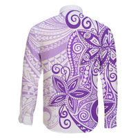 Polynesia Dolphins Family Matching Off Shoulder Long Sleeve Dress and Hawaiian Shirt Valentine Day Floral Polynesian - Vintage Purple LT14 - Polynesian Pride