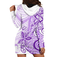 Polynesia Dolphins Hoodie Dress Valentine Day Floral Polynesian - Vintage Purple LT14 - Polynesian Pride