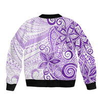 Polynesia Dolphins Sleeve Zip Bomber Jacket Valentine Day Floral Polynesian - Vintage Purple LT14 - Polynesian Pride