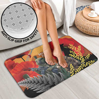 New Zealand and Australia ANZAC Day Bathroom Set Sliver Fern Kakapo With Golden Wattle Kangaroo - Polynesian Pride