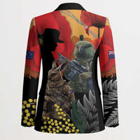 New Zealand and Australia ANZAC Day Blazer Sliver Fern Kakapo With Golden Wattle Kangaroo - Polynesian Pride