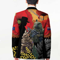 New Zealand and Australia ANZAC Day Blazer Sliver Fern Kakapo With Golden Wattle Kangaroo - Polynesian Pride
