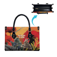 New Zealand and Australia ANZAC Day Leather Bag Sliver Fern Kakapo With Golden Wattle Kangaroo - Polynesian Pride