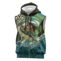 Aotearoa Tangaroa Atua Sleeveless Zip Hoodie New Zealand God Of The Ocean LT14