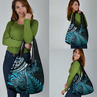 New Zealand Lizard Grocery Bag Silver Fern Aotearoa Maori Blue Version