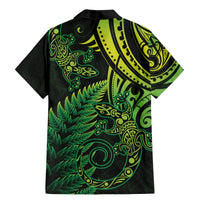 New Zealand Lizard Family Matching Mermaid Dress and Hawaiian Shirt Silver Fern Aotearoa Maori Green Version