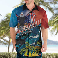 Personalised United States And New Zealand Hawaiian Shirt USA Eagle With Kowhai Aotearoa Tui Bird LT14 - Polynesian Pride