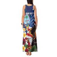 Personalised United States And Guam Tank Maxi Dress USA Eagle With Guahan Seal Tropical Vibes LT14 - Polynesian Pride