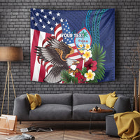 Personalised United States And Guam Tapestry USA Eagle With Guahan Seal Tropical Vibes LT14 - Polynesian Pride
