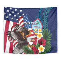 Personalised United States And Guam Tapestry USA Eagle With Guahan Seal Tropical Vibes LT14 - Polynesian Pride