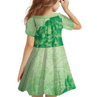 Aloha Hawaii Molokai Island Family Matching Off Shoulder Maxi Dress and Hawaiian Shirt Hibiscus Tribal Honu Hawaiian Tattoo Green LT14 - Polynesian Pride