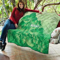 Aloha Hawaii Molokai Island Quilt Hibiscus Tribal Honu Hawaiian Tattoo Green