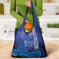 Personalised Matariki New Zealand Grocery Bag Maori New Year Galaxy Koru Pattern