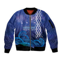Personalised Matariki New Zealand Sleeve Zip Bomber Jacket Maori New Year Galaxy Koru Pattern