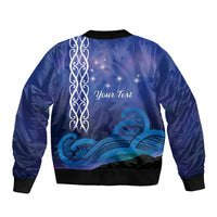 Personalised Matariki New Zealand Sleeve Zip Bomber Jacket Maori New Year Galaxy Koru Pattern