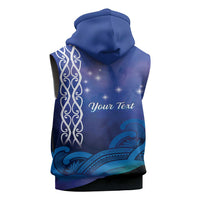 Personalised Matariki New Zealand Sleeveless Zip Hoodie Maori New Year Galaxy Koru Pattern - Polynesian Pride