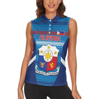 Philippines Football 2026 Women Sleeveless Polo Shirt Come On Filipinas