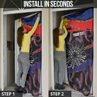 Philippines Sun Tattoo Door Cover Feathers Filipinas Grunge Style Black LT14 - Polynesian Pride