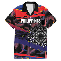 Philippines Sun Tattoo Family Matching Tank Maxi Dress and Hawaiian Shirt Feathers Filipinas Grunge Style Black