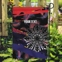 Philippines Sun Tattoo Garden Flag Feathers Filipinas Grunge Style Black LT14 Garden Flag Black - Polynesian Pride