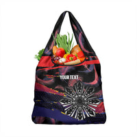 Philippines Sun Tattoo Grocery Bag Feathers Filipinas Grunge Style Black LT14 1-pack One Size Black - Polynesian Pride