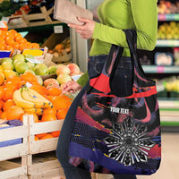 Philippines Sun Tattoo Grocery Bag Feathers Filipinas Grunge Style Black LT14 - Polynesian Pride