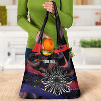Philippines Sun Tattoo Grocery Bag Feathers Filipinas Grunge Style Black LT14 - Polynesian Pride