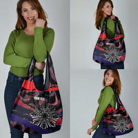 Philippines Sun Tattoo Grocery Bag Feathers Filipinas Grunge Style Black LT14 - Polynesian Pride