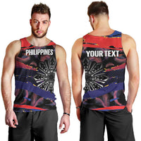 Philippines Sun Tattoo Men Tank Top Feathers Filipinas Grunge Style Black