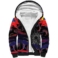 Philippines Sun Tattoo Sherpa Hoodie Feathers Filipinas Grunge Style Black