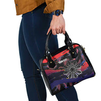 Philippines Sun Tattoo Shoulder Handbag Feathers Filipinas Grunge Style Black