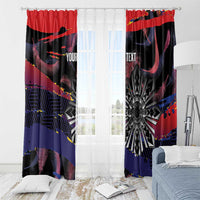 Philippines Sun Tattoo Window Curtain Feathers Filipinas Grunge Style Black
