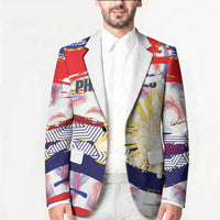 Philippines Sun Tattoo Blazer Feathers Filipinas Grunge Style White