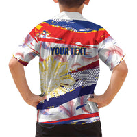 Philippines Sun Tattoo Family Matching Tank Maxi Dress and Hawaiian Shirt Feathers Filipinas Grunge Style White