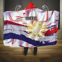 Philippines Sun Tattoo Hooded Blanket Feathers Filipinas Grunge Style White LT14 - Polynesian Pride