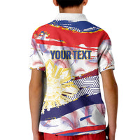Philippines Sun Tattoo Kid Polo Shirt Feathers Filipinas Grunge Style White LT14 - Polynesian Pride