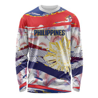 Philippines Sun Tattoo Long Sleeve Shirt Feathers Filipinas Grunge Style White LT14 Unisex White - Polynesian Pride