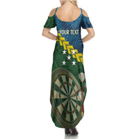 Personalised Solomon Islands Darts Summer Maxi Dress Tropical Leaves Melanesian Pattern LT14 - Polynesian Pride