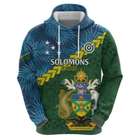 Personalised Solomon Islands Darts Zip Hoodie Tropical Leaves Melanesian Pattern