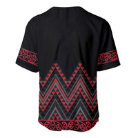 Red Aotearoa Mangopare Kowhaiwhai and Niho Taniwha Baseball Jersey Maori New Zealand
