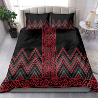 Red Aotearoa Mangopare Kowhaiwhai and Niho Taniwha Bedding Set Maori New Zealand