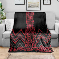 Red Aotearoa Mangopare Kowhaiwhai and Niho Taniwha Blanket Maori New Zealand