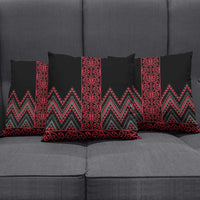 Red Aotearoa Mangopare Kowhaiwhai Niho Taniwha Pillow Cover Maori New Zealand - Polynesian Pride