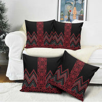 Red Aotearoa Mangopare Kowhaiwhai Niho Taniwha Pillow Cover Maori New Zealand - Polynesian Pride