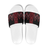 Red Aotearoa Mangopare Kowhaiwhai Niho Taniwha Slide Sandals Maori New Zealand - Polynesian Pride