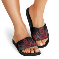 Red Aotearoa Mangopare Kowhaiwhai Niho Taniwha Slide Sandals Maori New Zealand - Polynesian Pride