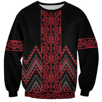 Red Aotearoa Mangopare Kowhaiwhai and Niho Taniwha Sweatshirt Maori New Zealand