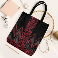 Red Aotearoa Mangopare Kowhaiwhai Niho Taniwha Tote Bag Maori New Zealand - Polynesian Pride