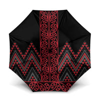 Red Aotearoa Mangopare Kowhaiwhai Niho Taniwha Umbrella Maori New Zealand - Polynesian Pride